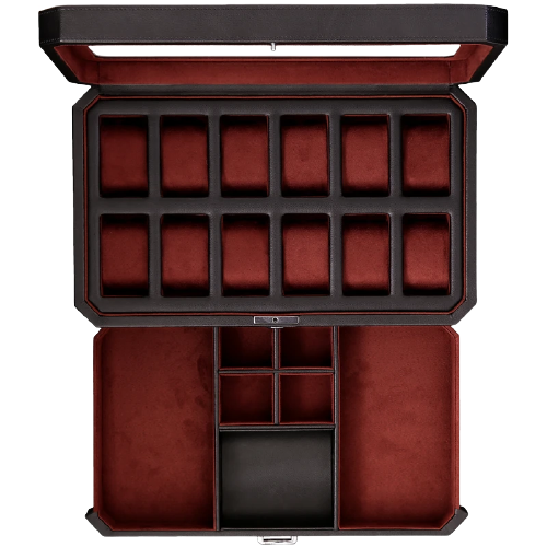 Blacklist Rothwell Watch Box 4 Rothwell 12 Slot Watch Box (Black / Red)