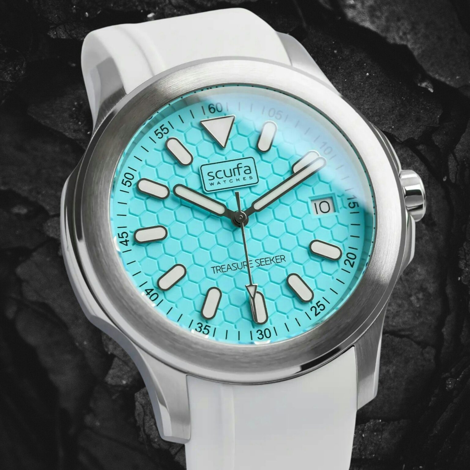 Scurfa Top Side Crew | Stainless Steel | Turquoise Dial
