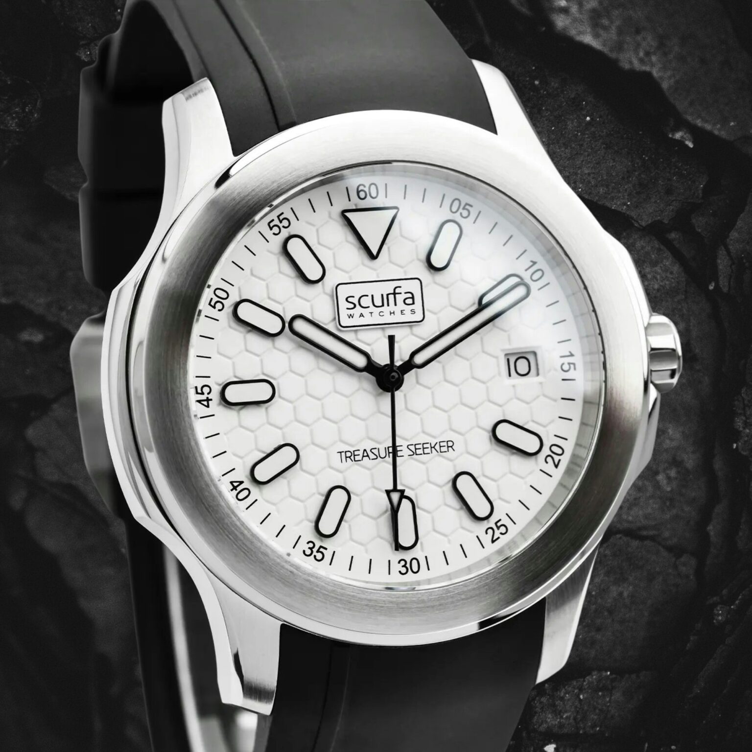 Scurfa Top Side Crew | Stainless Steel | White Dial