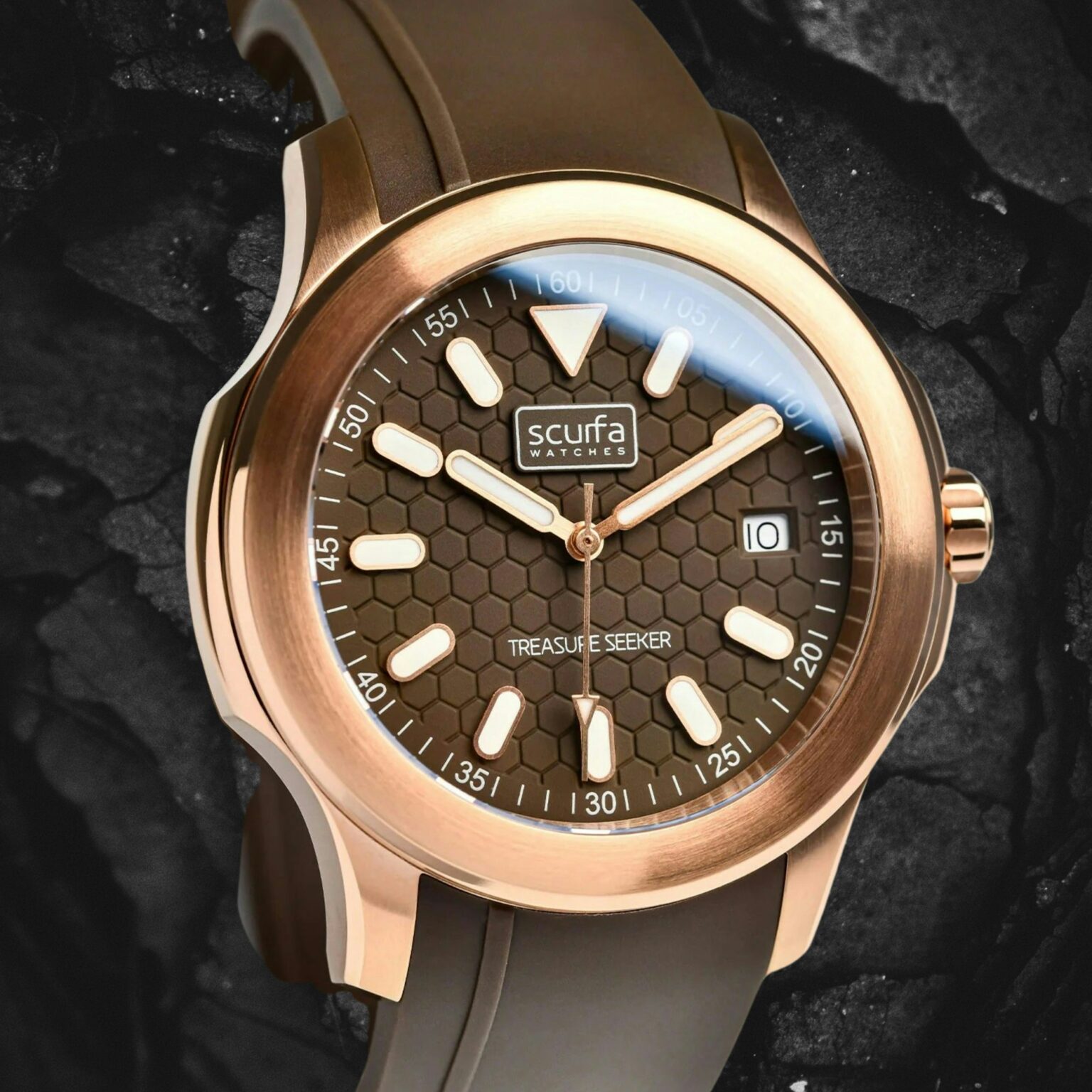 Scurfa Top Side Crew | Rose Gold | Brown Dial
